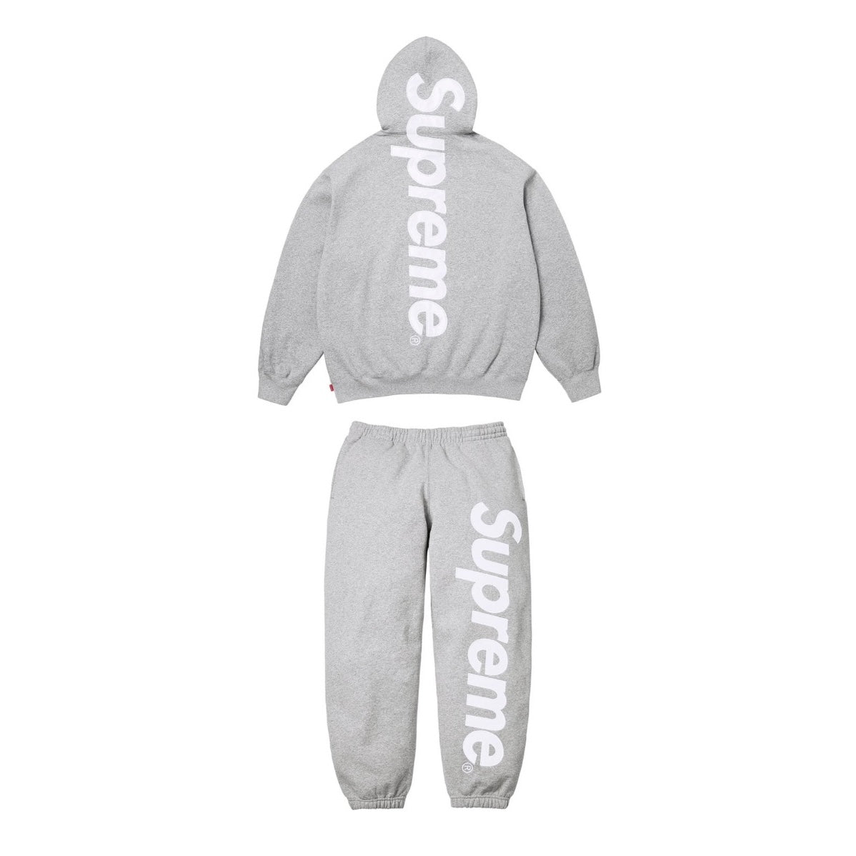 Supreme Satin Applique Sweatsuit SS26 (Heather Grey)