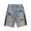 Daven Homme Hybrid Denim Leather Shorts