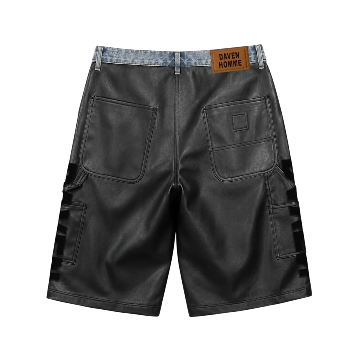 Daven Homme Hybrid Denim Leather Shorts