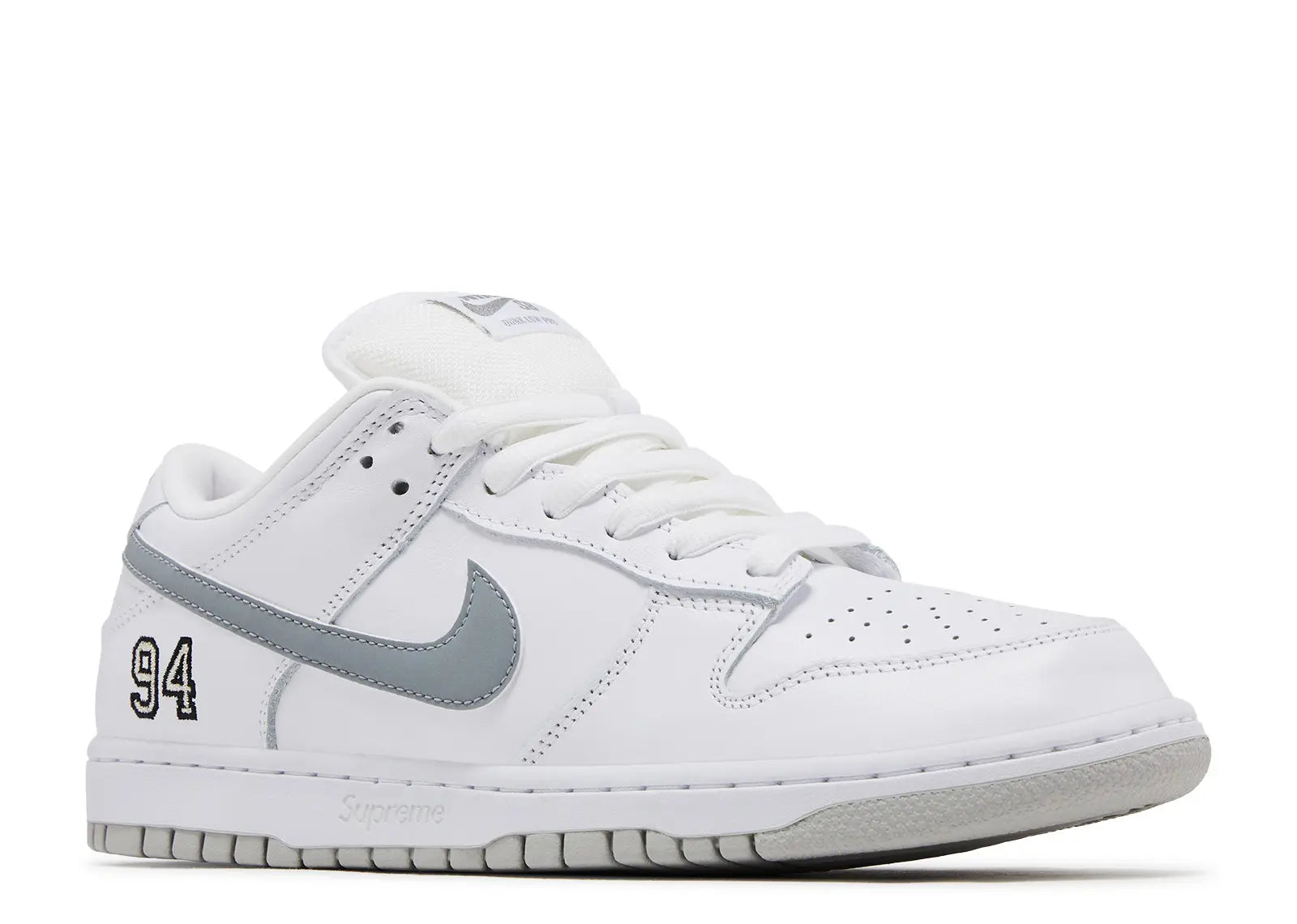 Nike SB Dunk Low Supreme 94 (White Metallic Silver)