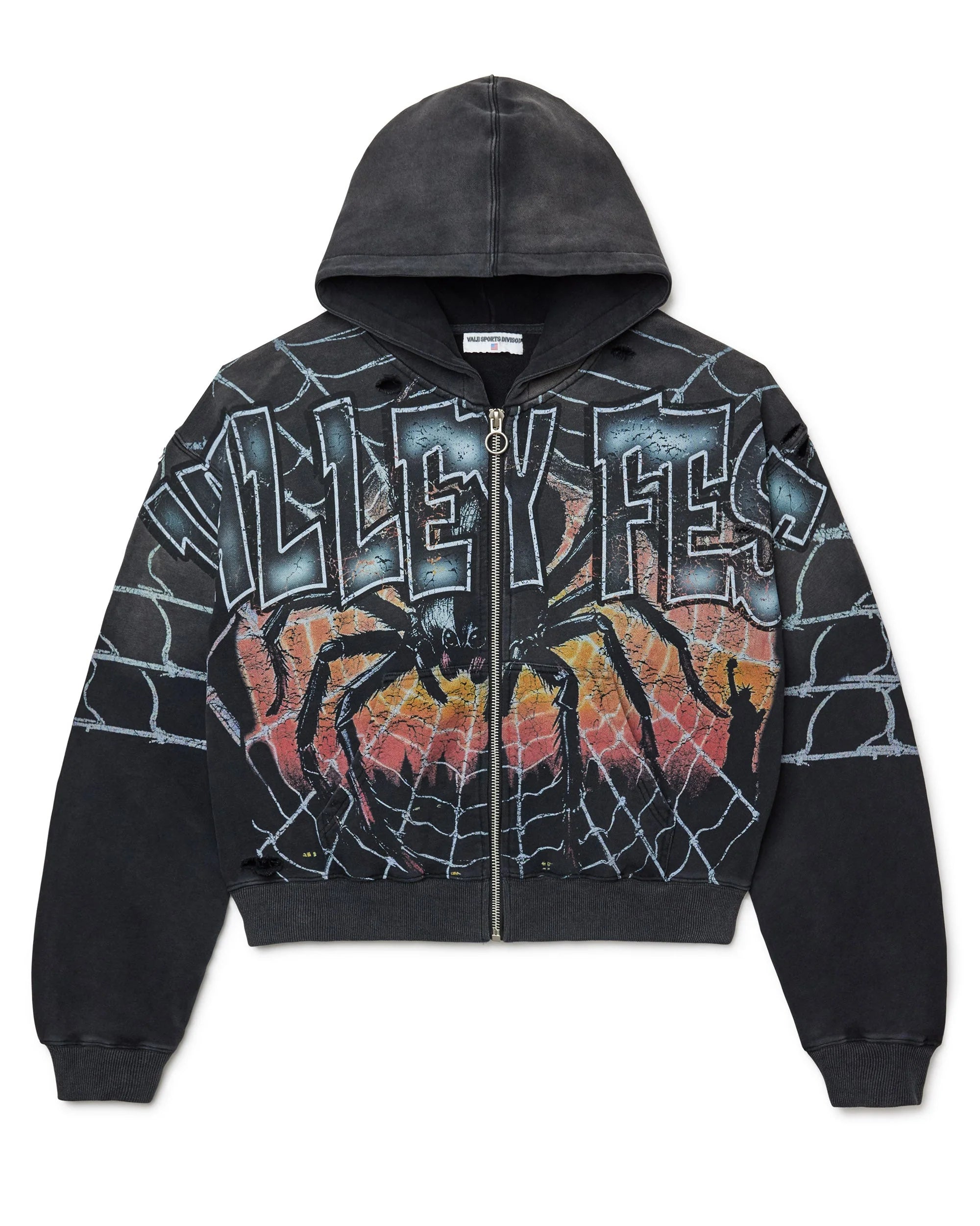 VALE FOREVER BIG WIDOW ZIP UP HOODIE (BLACK)