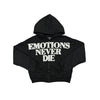 MIXED EMOTION E.N.D. RHINESTONE ZIP UP HOODIE (BLACK)