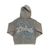 MIXED EMOTION GREY RHINESTONE ZIP UP HOODIE (GREY)