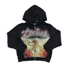 Mixed Emotion Black Rhinestone Zip Up Hoodie