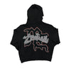 Mixed Emotion Black Rhinestone Zip Up Hoodie