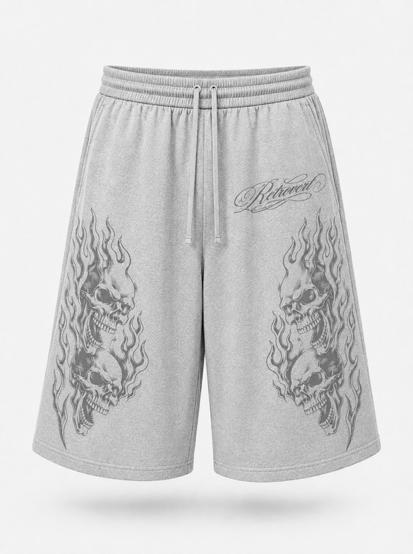 Retrovert ‘Flame’ Sweatshorts (Grey)