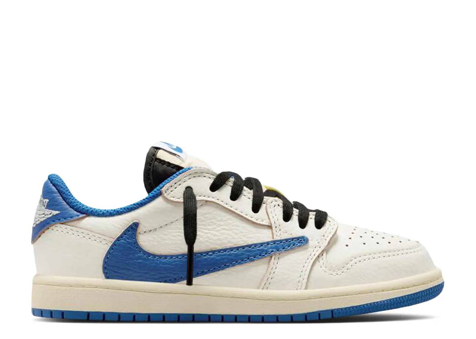 Jordan 1 Low Travis Scott x Fragment ‘Sail Military Blue’ (Toddler/Preschool)