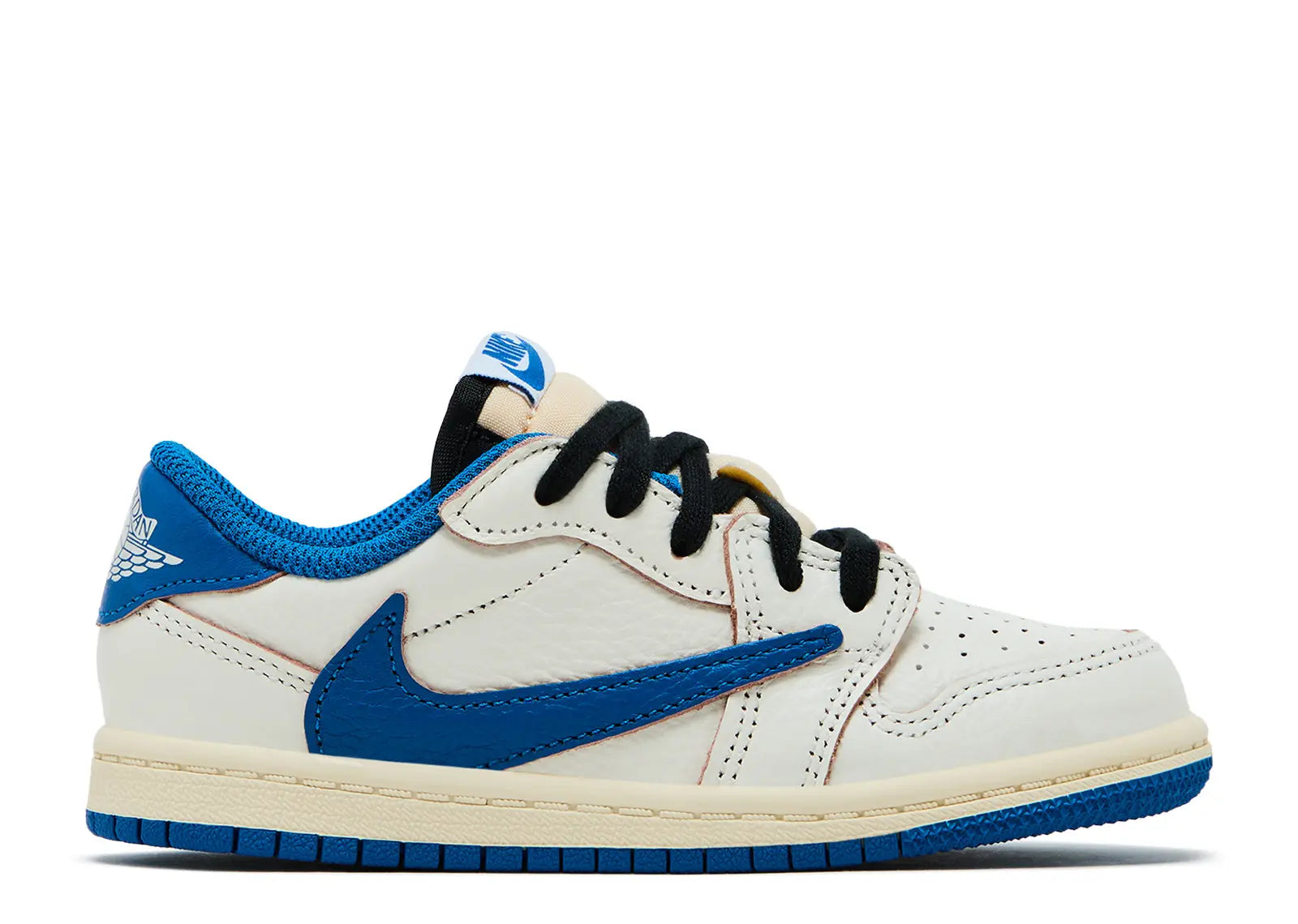 Jordan 1 Low Travis Scott x Fragment ‘Sail Military Blue’ (Toddler/Preschool)