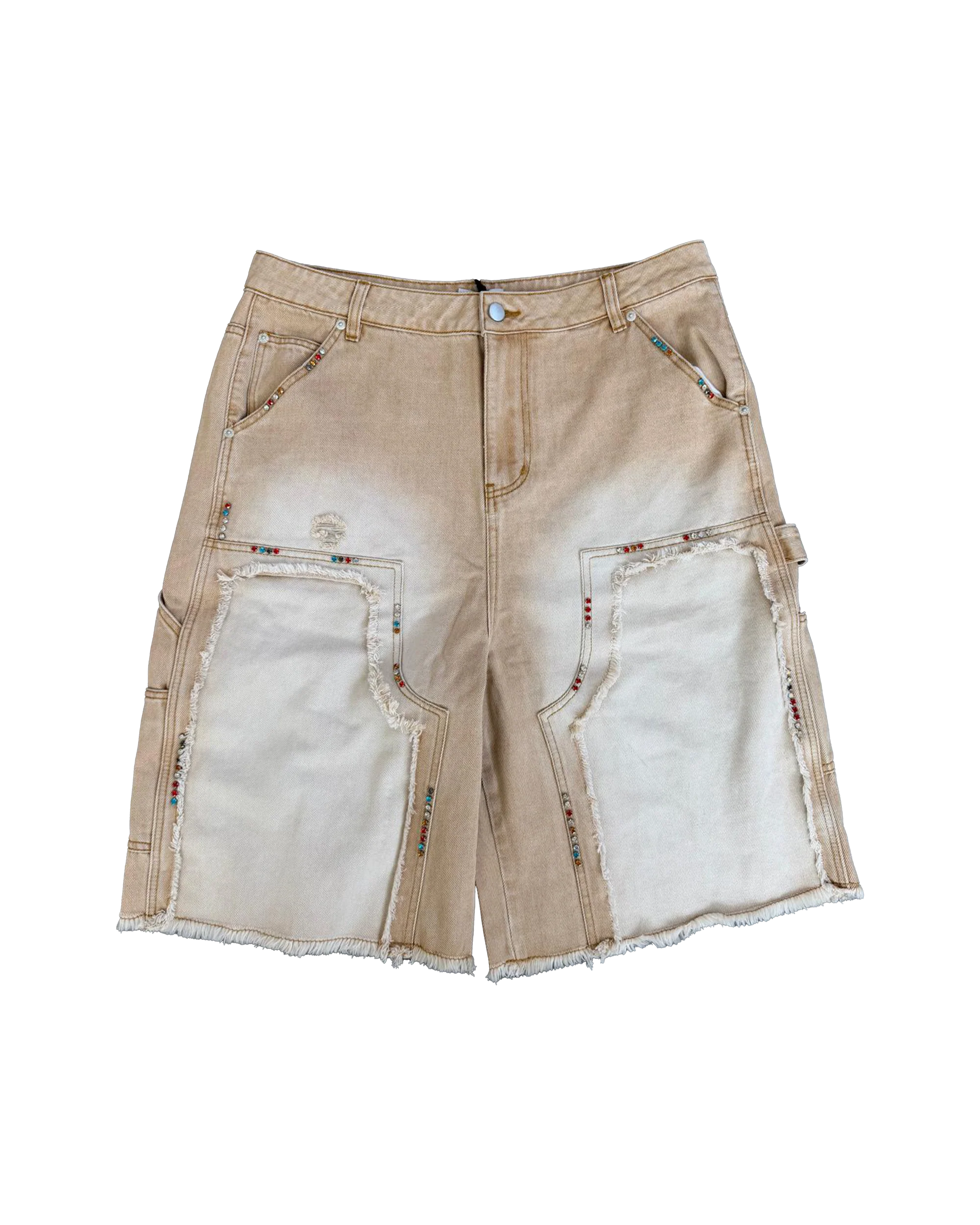 Daven Homme Embedded Rhinestone Shorts