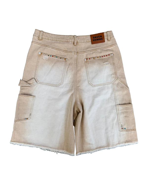 Daven Homme Embedded Rhinestone Shorts
