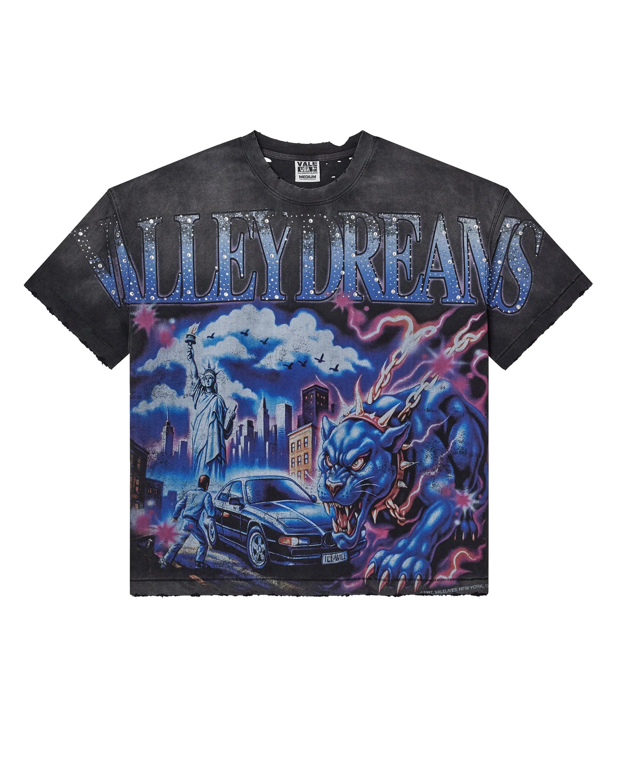VALE FOREVER MONSTER BLING TEE (BLACK WASH)