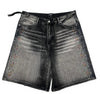 HMDD H-Star Crystal Denim Shorts (Black Wash)