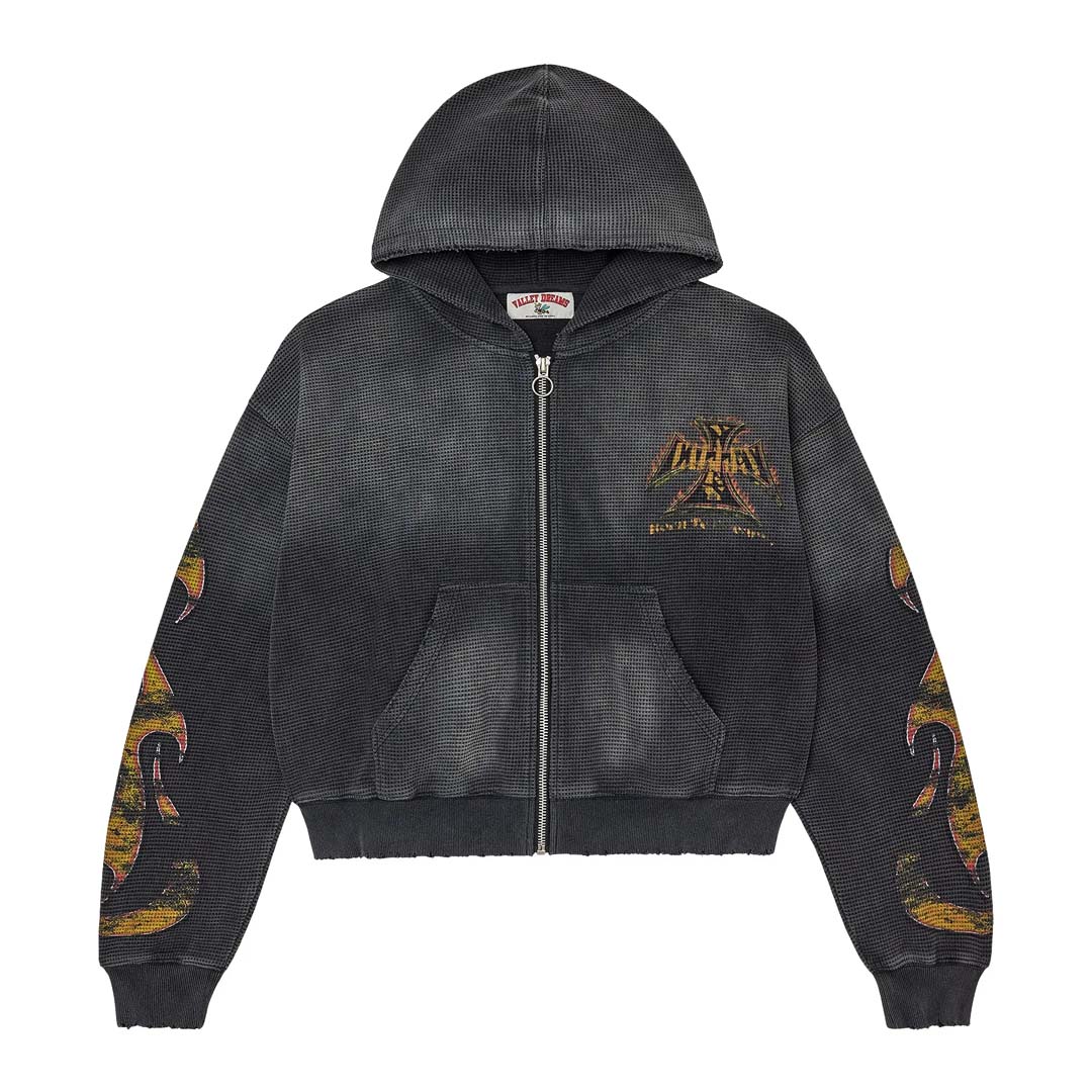 Vale Forever Reborn Waffle Zip Up Hoodie