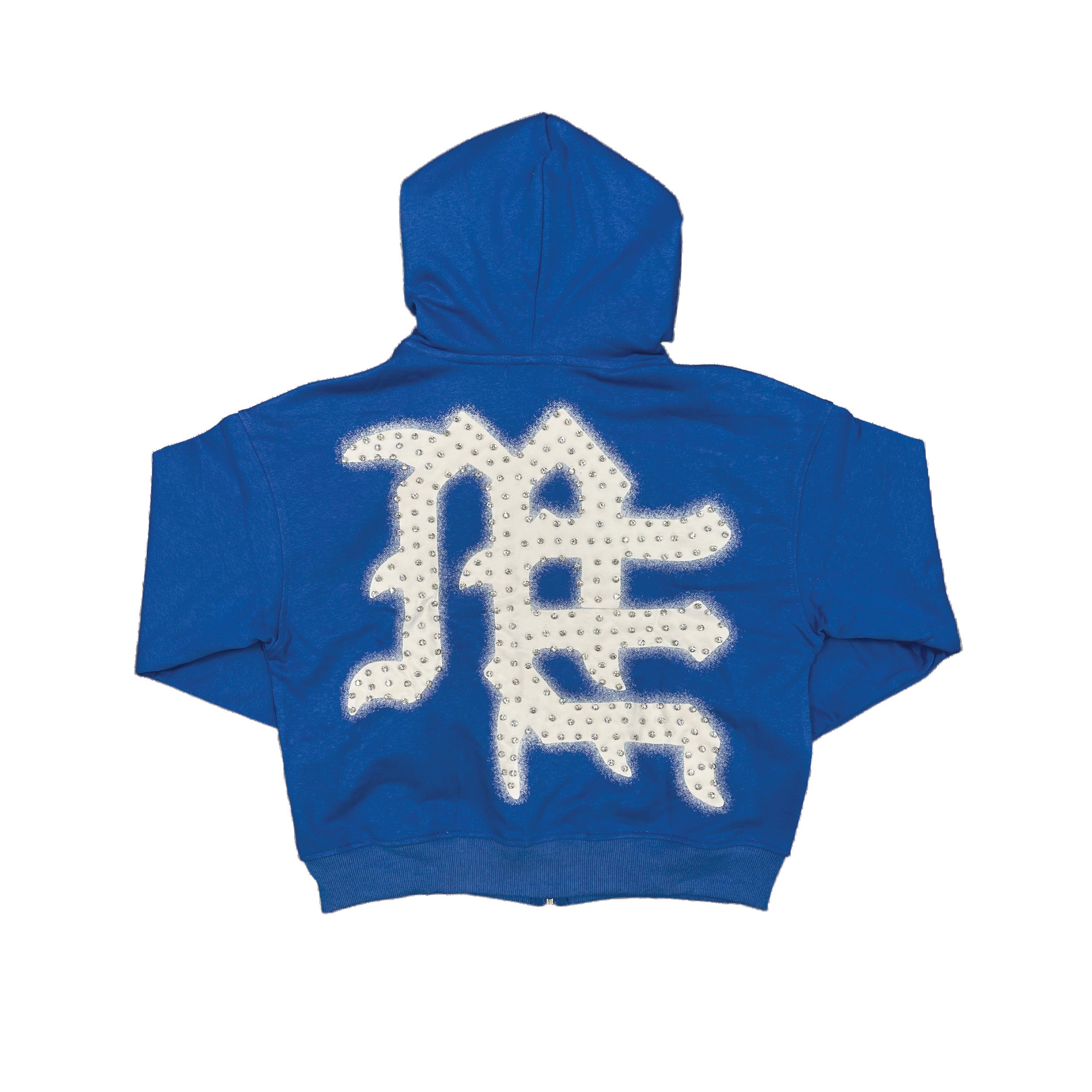Mixed Emotion E.N.D. Rhinestone Zip Up Hoodie (Blue)