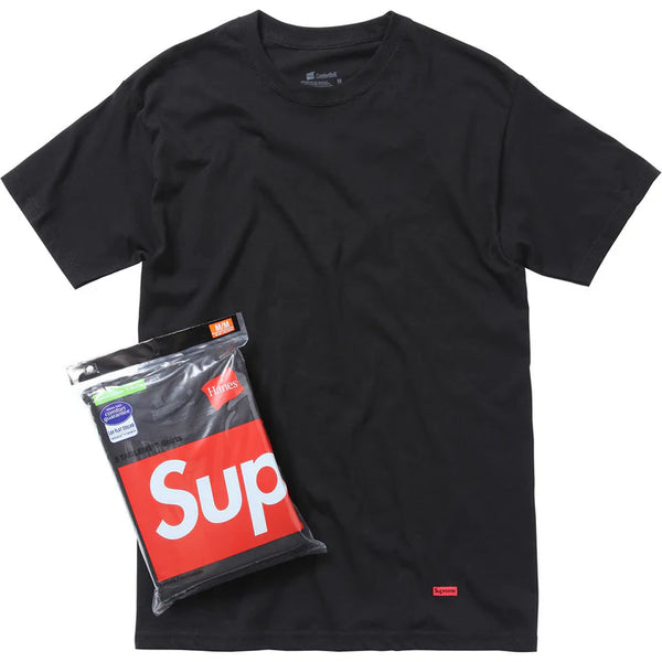 Supreme Hanes Tagless Tees 3 Pack (Black)
