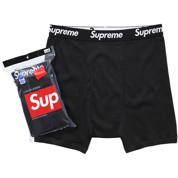 Supreme Hanes Boxer Briefs 4 Pack (Black)