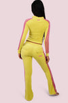 Body By Raven Velour Sweatsuit (Yellow/Pink)