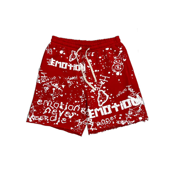Mixed Emotion Graffiti Shorts (Red)