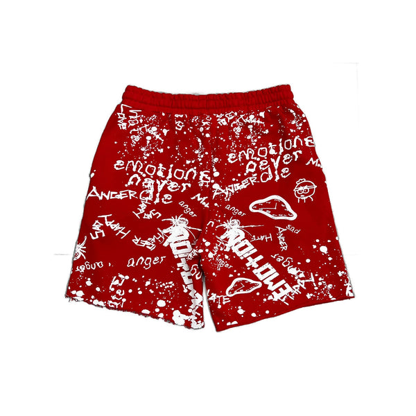 Mixed Emotion Graffiti Shorts (Red)