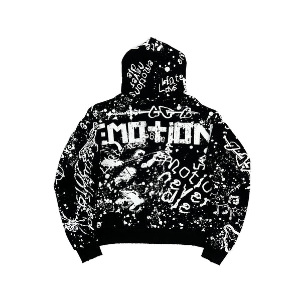 Mixed Emotion Graffiti Hoodie (Black)