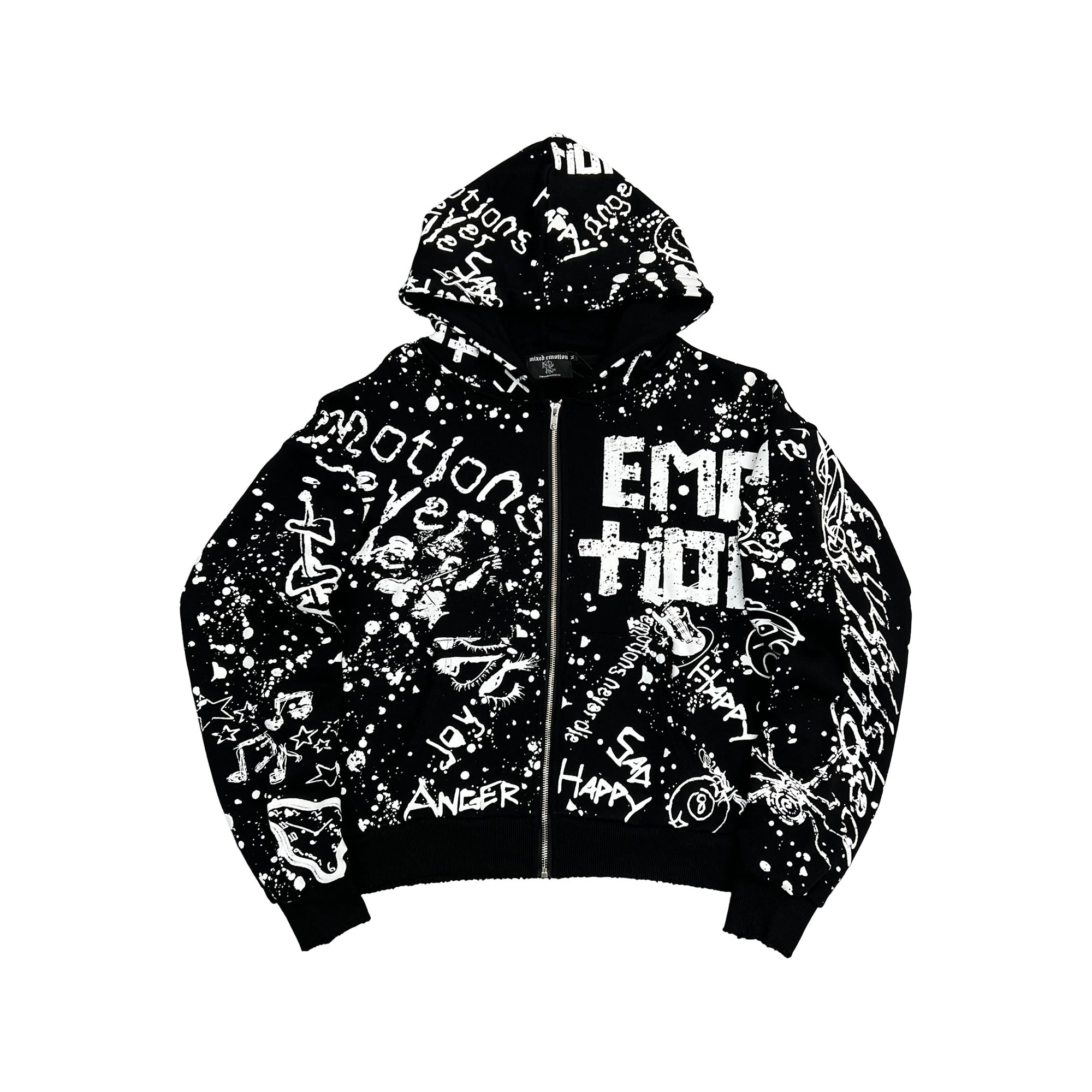 Mixed Emotion Graffiti Hoodie (Black)