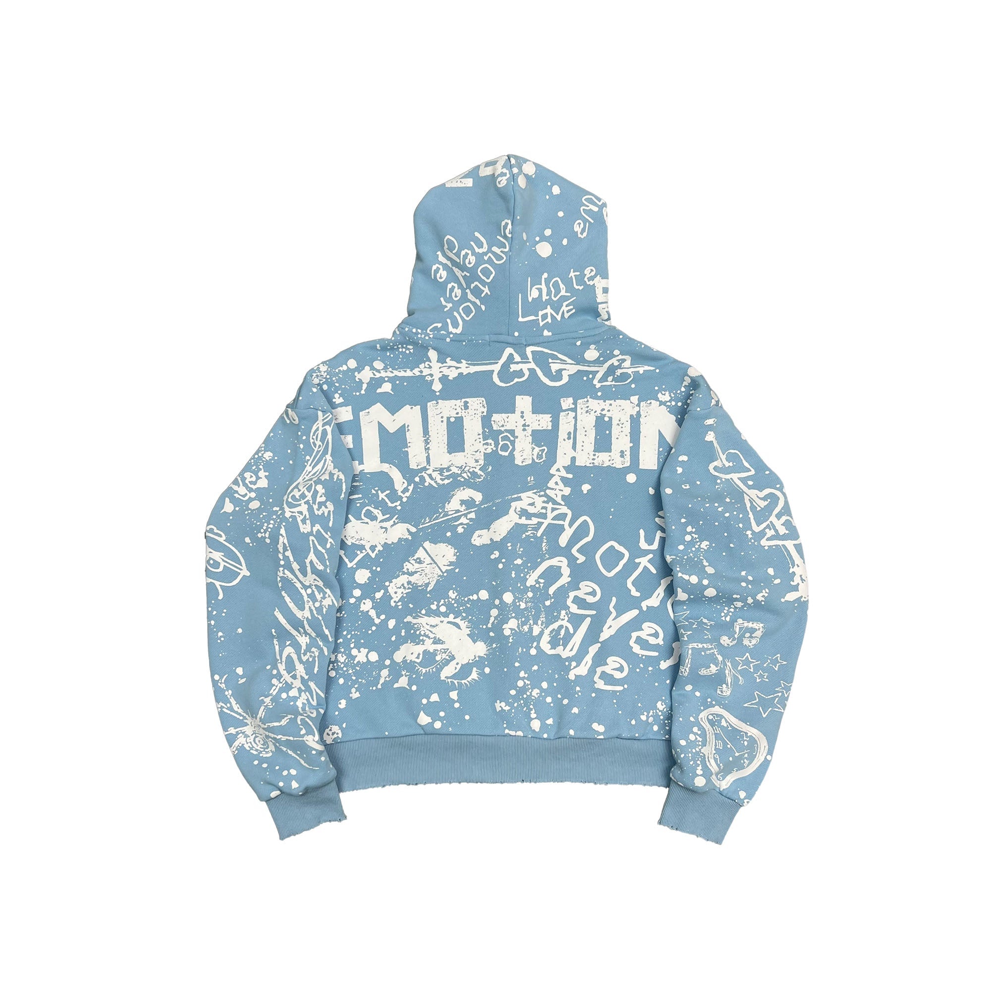 Mixed Emotion Graffiti Hoodie (Blue)