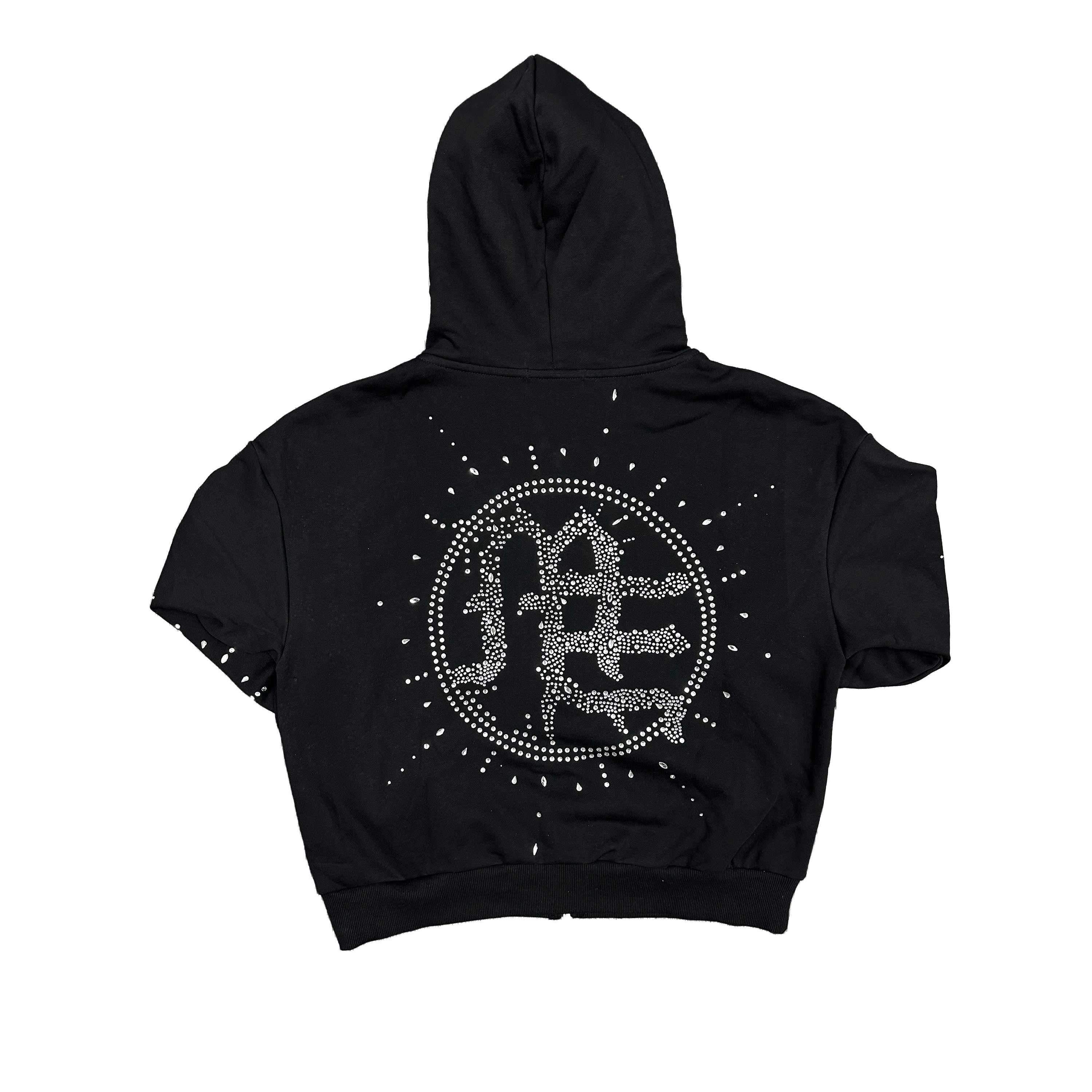 Mixed Emotion Eclipse Rhinestone Hoodie (Black)