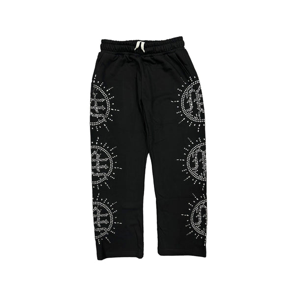 Mixed Emotion Eclipse Rhinestone Sweatpants (Black)