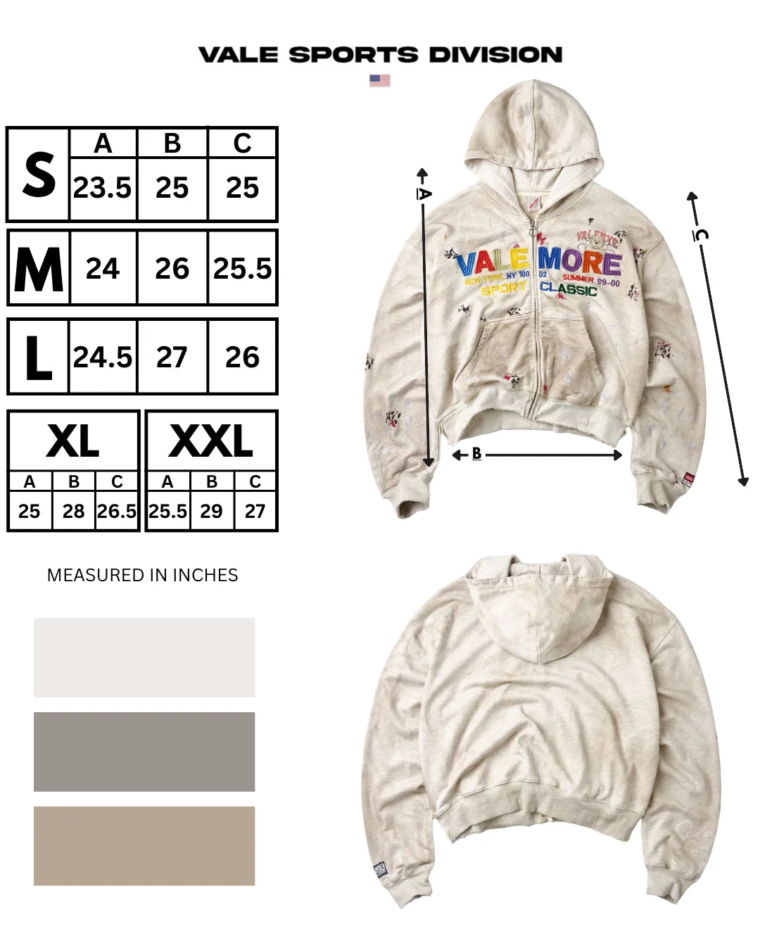 Vale Forever ‘Sunday’ Zip Up Hoodie