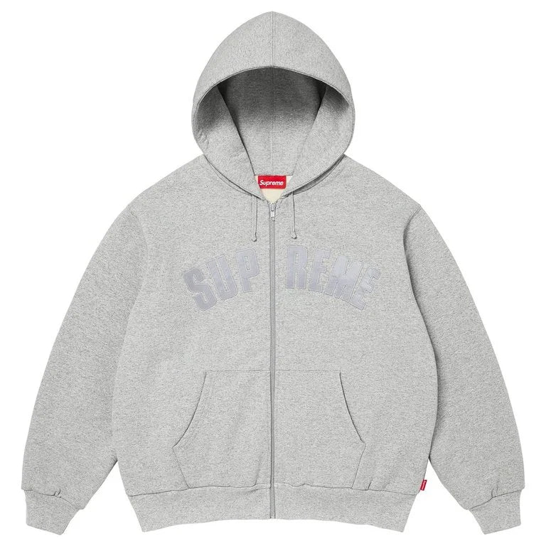 Supreme Arc Thermal Lined Zip Up Hoodie (Grey)