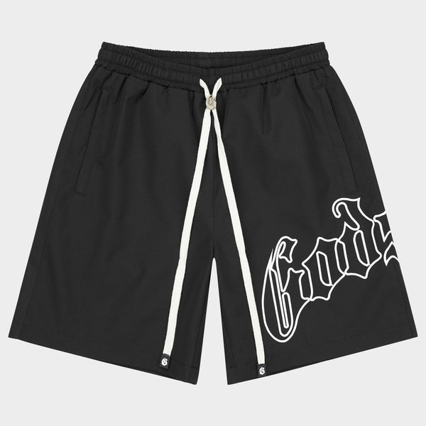 Godspeed 'Og Logo' Nylon Shorts (Black/White)