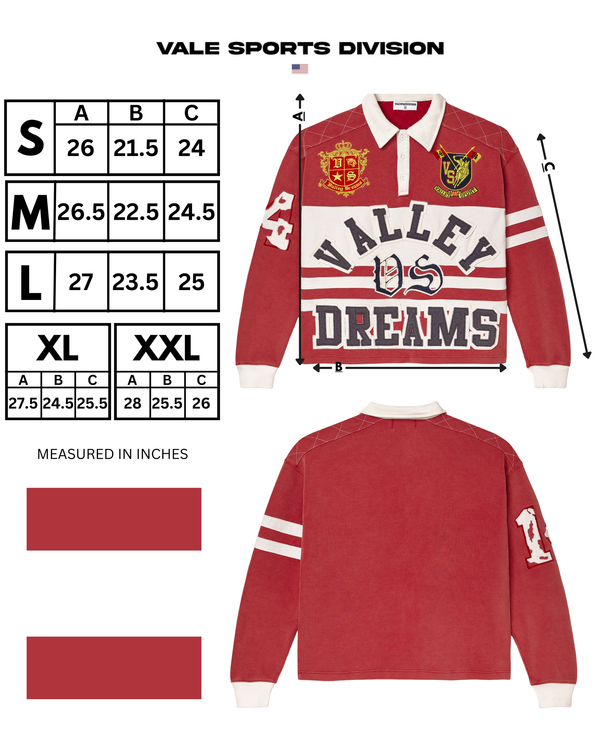VALE FOREVER DREAM RUGBY LONGSLEEVE (RED)