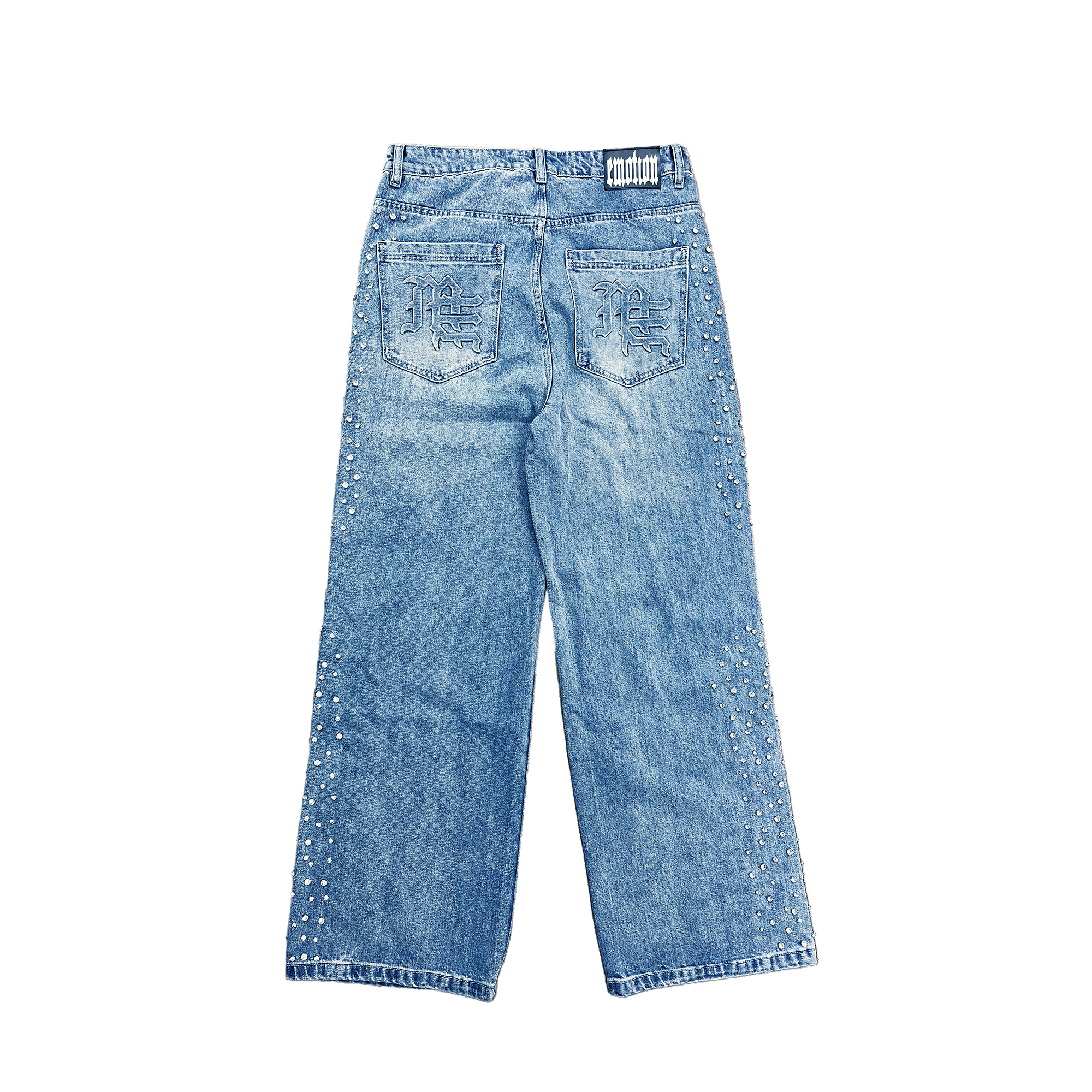 Mixed Emotion Rhinestone Baggy Jeans