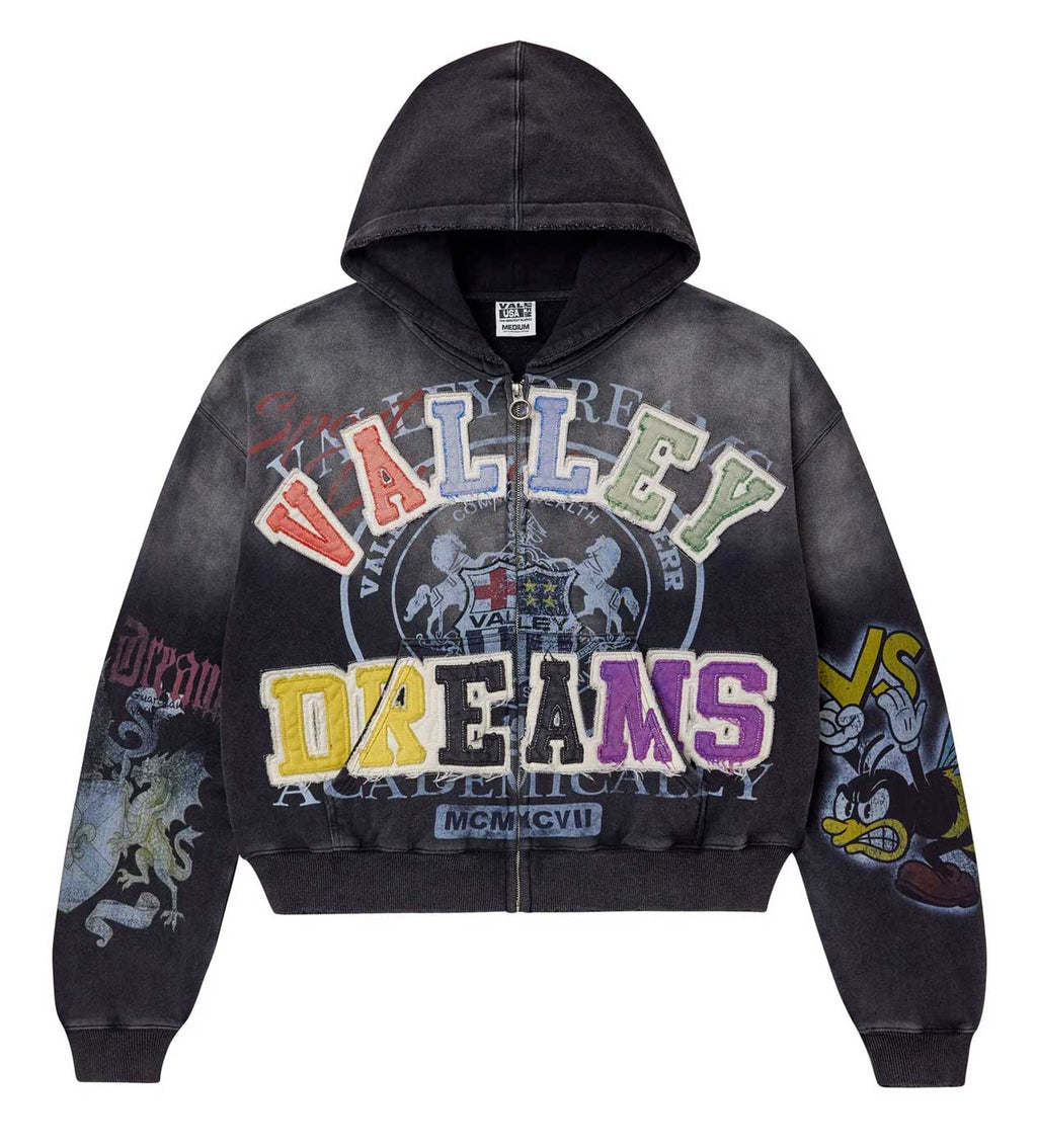 VALE FOREVER BLASTED ZIP UP HOODIE (BLACK)