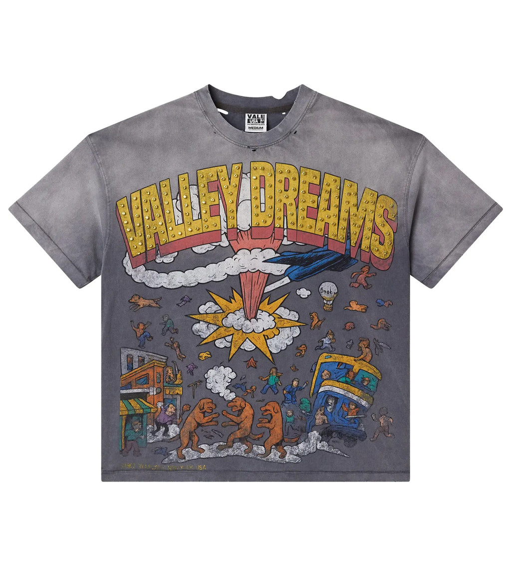 VALE FOREVER CHAOS BLING TEE (GREY WASH)