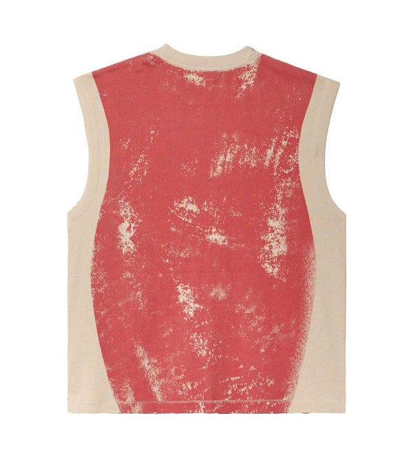 VALE FOREVER FUTB0L SLEEVELESS TEE (TAN/RED)