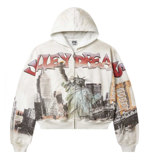 VALE FOREVER NYC ZIP UP HOODIE (WHITE)