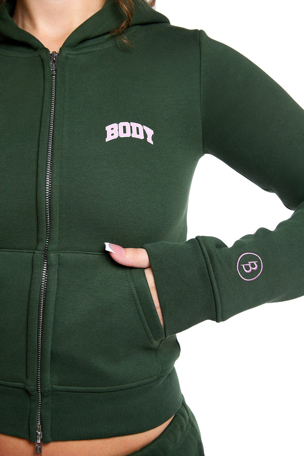 Body By Raven Backshot Sweatsuit (Forest Green/Pink)