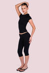 Body By Raven Basics Short Sleeve with Capri (Black)