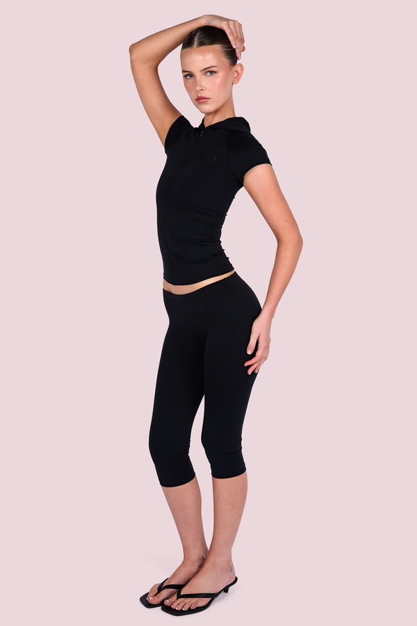 Body By Raven Basics Short Sleeve with Capri (Black)