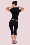 Body By Raven Basics Short Sleeve with Capri (Black)