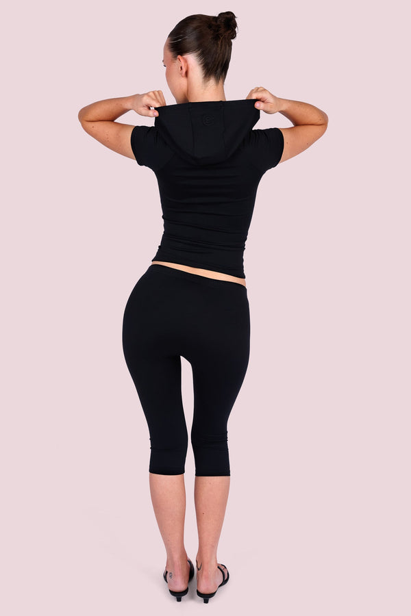 Body By Raven Basics Short Sleeve with Capri (Black)