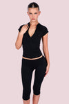 Body By Raven Basics Short Sleeve with Capri (Black)