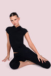 Body By Raven Basics Short Sleeve with Capri (Black)
