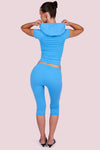 Body By Raven Basics Short Sleeve with Capri (Blue)