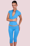 Body By Raven Basics Short Sleeve with Capri (Blue)