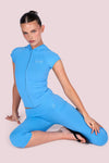 Body By Raven Basics Short Sleeve with Capri (Blue)