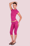 Body By Raven Basics Short Sleeve with Capri (Pink)