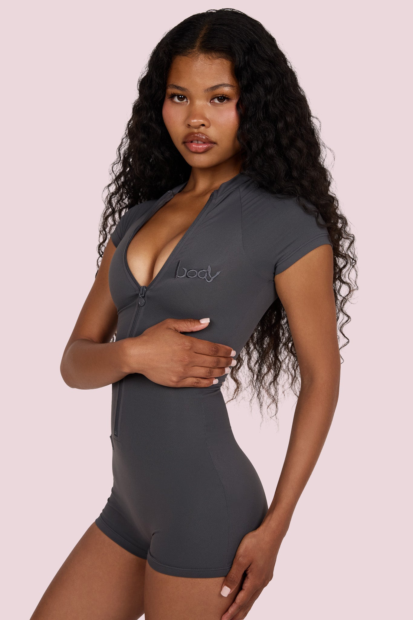 Body By Raven Romper (Charcoal)