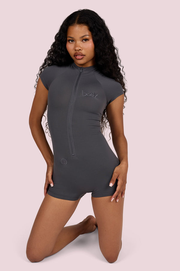 Body By Raven Romper (Charcoal)